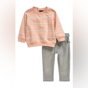 Volcom Graphic French Terry Sweatshirt & Jeans Set | 18 month